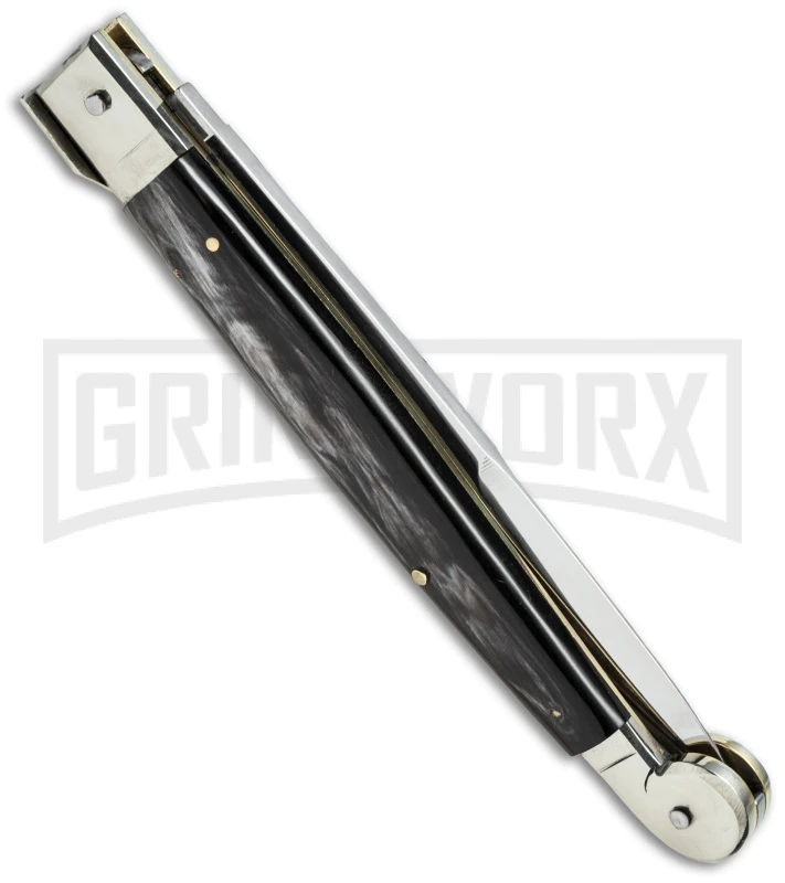 A.G.A. Campolin 12" Brazilian Horn Sicilian Picklock Automatic Knife - Bayonet 4 A.G.A. Campolin 12" Brazilian Horn Sicilian Picklock Automatic Knife - Bayonet - Image 2