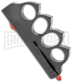 Atomic 1918 Black And Red OTF Automatic Knuckle Knife - Dagger Two-Tone Plain -Best Knife Shop 1918 Black and Red OTF Auto Red Dagger TT GX 35753 jr side large