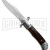Italia 9" CZ Snakewood Bolster Release Automatic Knife - Satin Plain -Best Knife Shop 9in CZ Bolster Release AK Snakewood 4in Satin BHQ 180885 td large