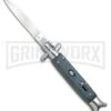 9" Sharksfin Stiletto Sim Carbon Fiber Automatic Knife - Satin Plain -Best Knife Shop 9in Sharksfin Stiletto Sim CF Satin Plain GBS26 BP 17238 jr large
