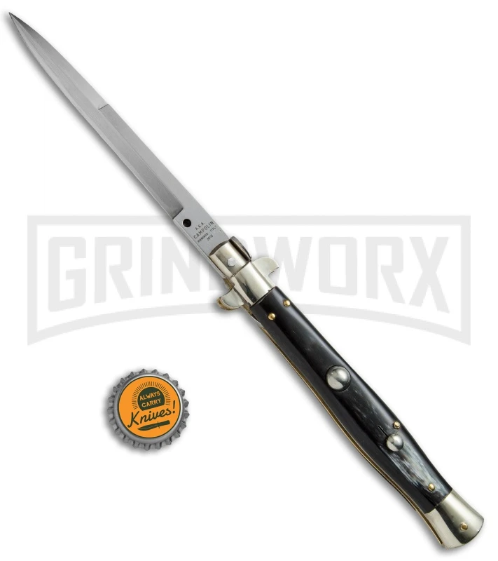 AGA Campolin 11" Italian Picklock Dark Horn Automatic Knife - Bayonet 2016 7 AGA Campolin 11" Italian Picklock Dark Horn Automatic Knife - Bayonet 2016 - Image 5