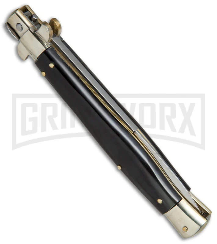 AGA Campolin 11" Italian Picklock Dark Horn Automatic Knife - Bayonet 2016 5 AGA Campolin 11" Italian Picklock Dark Horn Automatic Knife - Bayonet 2016 - Image 3