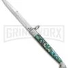 A.G.A. Campolin 9" Abalone Sicilian Ring Pull Automatic Knife - Bayonet 1 A.G.A. Campolin 9" Abalone Sicilian Ring Pull Automatic Knife - Bayonet -Best Knife Shop AGA Campolin 12in Sicilian Lever Lock Ring Pull Abalone Bayonet BP 27798 jr large