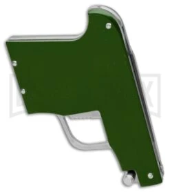 AGA Campolin Green Automatic Gun Knife - Satin Plain -Best Knife Shop AGA Campolin Gun Knife Auto Green Satin CEM PIS GREEN GX 33939 jr side large
