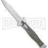 AGA Campolin Zero OD Green G-10 Leverlock Automatic Knife - Bayonet Satin Plain -Best Knife Shop AGA Campolin Zero G 10 Green AGA01V SB BP 20047 jr large