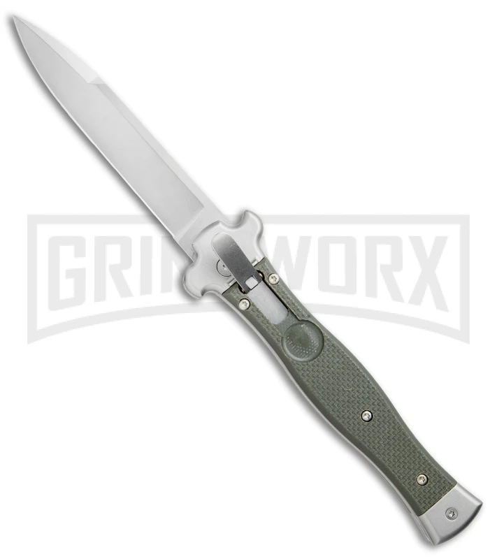AGA Campolin Zero OD Green G-10 Leverlock Automatic Knife - Bayonet Satin Plain 3 AGA Campolin Zero OD Green G-10 Leverlock Automatic Knife - Bayonet Satin Plain