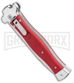 AGA Campolin Zero Red Aluminum Leverlock Automatic Knife - Bayonet Tumbled Plain 7 AGA Campolin Zero Red Aluminum Leverlock Automatic Knife - Bayonet Tumbled Plain -Best Knife Shop AGA Campolin Zero Italian LL Auto Red Aluminum Tumbled BHQ 95350 jr spine large