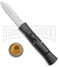 AKC 007 Concord Black OTF Automatic Knife - Satin Dagger -Best Knife Shop AKC 007 Concord Auto Black Satin Dagger BHQ 158279 jr bottlecap large