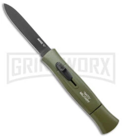 AKC 007 Concord NATO Military OD Green OTF Automatic Knife - Black Flat