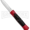 AKC 007 Concord Red/Black OTF Automatic Knife - Dagger Satin -Best Knife Shop AKC 007 Concord OTF Red Satin Dagger GX 30498 jr large