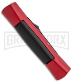 AKC 007 Concord Red/Black OTF Automatic Knife - Dagger Satin -Best Knife Shop AKC 007 Concord OTF Red Satin Dagger GX 30498 jr side large