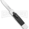 AKC Minion Concord White/Black OTF Automatic Knife - Spear Point Satin Plain -Best Knife Shop AKC 007 Mini Concord OTF Auto White Black Satin BHQ 135712 jr large