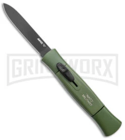 AKC 077 Concord NATO Military Green OTF Automatic Knife - Black Plain