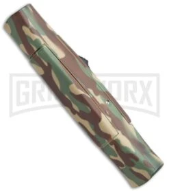 AKC 077 Concord Green Camo OTF Automatic Knife - Flat Gold Plain -Best Knife Shop AKC 077 Concord OTF Green Camo Gold BHQ 72047 jr side large