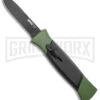 AKC 777 Blackfinger Green/Black OTF Automatic Knife - Black Plain -Best Knife Shop AKC 777 Blackfinger OTF Auto Green Black Black Flat BHQ 138920 jr large