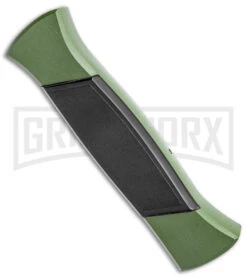 AKC 777 Blackfinger Green/Black OTF Automatic Knife - Black Plain -Best Knife Shop AKC 777 Blackfinger OTF Auto Green Black Black Flat BHQ 138920 jr side large