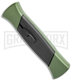 AKC 777 Blackfinger Green/Black OTF Automatic Knife - Black Plain -Best Knife Shop AKC 777 Blackfinger OTF Auto Green Black Black Flat BHQ 138920 jr spine large