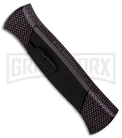 AKC 777 Blackfinger Sim Carbon Fiber OTF Automatic Knife - Black Plain 8 AKC 777 Blackfinger Sim Carbon Fiber OTF Automatic Knife - Black Plain -Best Knife Shop AKC 777 Blackfinger Sim Carbon Fiber Black Flat BHQ 90290 er spine large