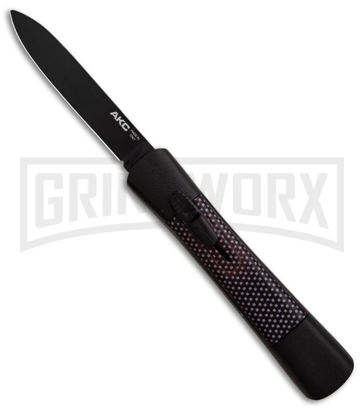 AKC Concord Sim Carbon Fiber OTF Automatic Knife - Flat Black 3 AKC Concord Sim Carbon Fiber OTF Automatic Knife - Flat Black