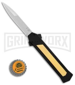 AKC F-16 Brass D/A OTF Automatic Knife - Bayo Satin Plain -Best Knife Shop AKC F 16 BHQ Exclusive Brass Bayo Satin Plain GX 30990 er bottlecap large