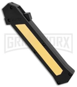 AKC F-16 Brass D/A OTF Automatic Knife - Bayo Satin Plain -Best Knife Shop AKC F 16 BHQ Exclusive Brass Bayo Satin Plain GX 30990 er spine large