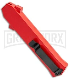 AKC F-16 Red D/A OTF Automatic Knife - Bayo Two Tone Plain 8 AKC F-16 Red D/A OTF Automatic Knife - Bayo Two Tone Plain -Best Knife Shop AKC F 16 DA Bayo OTF Auto Red BHQ 112389 jr side large
