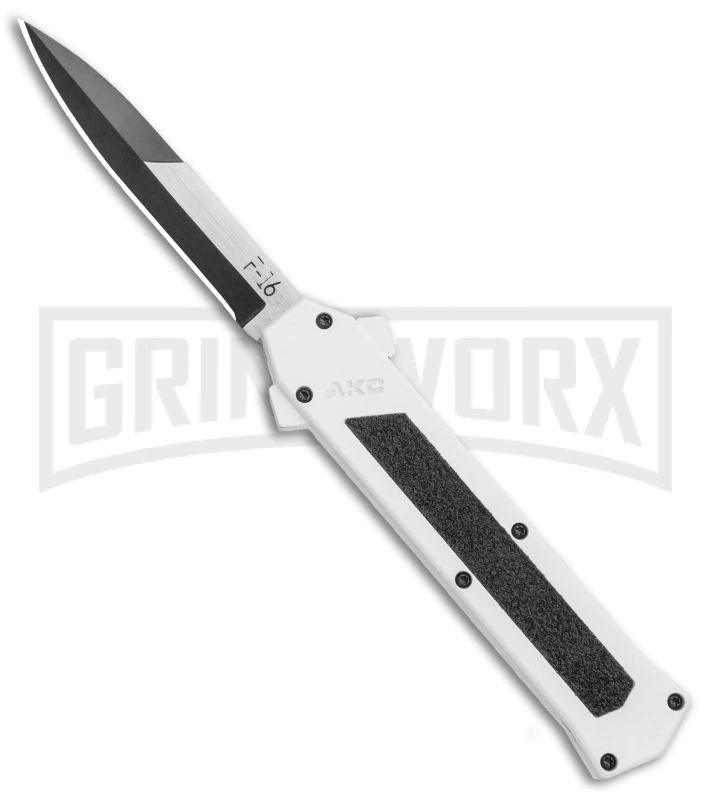 AKC F-16 White D/A OTF Automatic Knife - Bayo Two Tone Plain 3 AKC F-16 White D/A OTF Automatic Knife - Bayo Two Tone Plain
