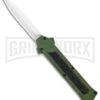 AKC F-16 OD Green D/A OTF Automatic Knife - Dagger Satin Plain -Best Knife Shop AKC F 16 DA Dagger OTF Auto OD Green Satin BHQ 95347 jr large