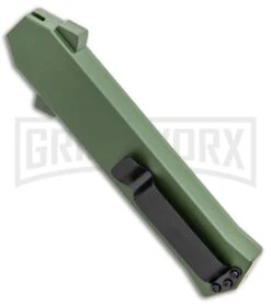 AKC F-16 OD Green D/A OTF Automatic Knife - Dagger Satin Plain 8 AKC F-16 OD Green D/A OTF Automatic Knife - Dagger Satin Plain -Best Knife Shop AKC F 16 DA Dagger OTF Auto OD Green Satin BHQ 95347 jr side large