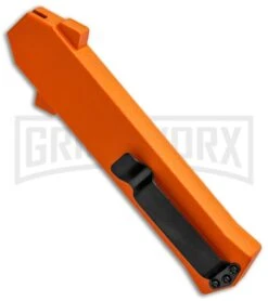 AKC F-16 Orange D/A OTF Automatic Knife - Dagger Satin Plain -Best Knife Shop AKC F 16 DA Dagger OTF Auto Orange Satin BHQ 91966 jr side large