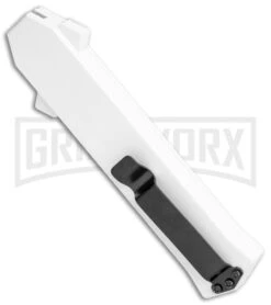 AKC F-16 White D/A OTF Automatic Knife - Dagger Two Tone Plain 8 AKC F-16 White D/A OTF Automatic Knife - Dagger Two Tone Plain -Best Knife Shop AKC F 16 DA Dagger OTF Auto White TT BHQ 114659 jr side large