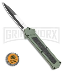 AKC F-16 OD Green D/A OTF Automatic Knife - Bayo Two TonePlain -Best Knife Shop AKC F 16 OD Green D A OTF Automatic Knife Bayo Two TonePlain GX 35588 LS Bottlecap large