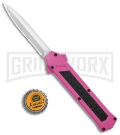 AKC F-16 Pink D/A OTF Automatic Knife - Dagger Satin Plain 9 AKC F-16 Pink D/A OTF Automatic Knife - Dagger Satin Plain -Best Knife Shop AKC F 16 Pink DA OTF Auto Dagger Satin GX 37627 jr bottlecap large