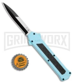 AKC F-16 Teal D/A OTF Automatic Knife - Bayonet Two Tone Plain 9 AKC F-16 Teal D/A OTF Automatic Knife - Bayonet Two Tone Plain -Best Knife Shop AKC F 16 Teal DA OTF Auto Bayo TT Plain GX 35011 jr bottlecap large