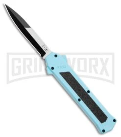 AKC F-16 Teal D/A OTF Automatic Knife - Bayonet Two Tone Plain