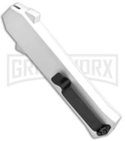 AKC F-16 White D/A OTF Automatic Knife - Bayo Satin Plain -Best Knife Shop AKC F 16 White DA OTF Bayo Satin Plain BP 23853 jr side large