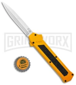 AKC F-16 Yellow D/A OTF Automatic Knife - Bayonet Satin Plain 9 AKC F-16 Yellow D/A OTF Automatic Knife - Bayonet Satin Plain -Best Knife Shop AKC F 16 Yellow DA OTF Auto Bayo Satin GX 37617 jr bottlecap large