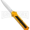 AKC F-16 Yellow D/A OTF Automatic Knife - Bayonet Satin Plain -Best Knife Shop AKC F 16 Yellow DA OTF Auto Bayo Satin GX 37617 jr large
