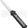AKC F-16 Zebra D/A OTF Automatic Knife - Bayo Satin Plain -Best Knife Shop AKC F 16 Zebra DA OTF Auto Bayo Satin Plain BP 25401 jr large