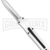 AKC F-20 White D/A OTF Automatic Knife - Spear Point Satin Plain -Best Knife Shop AKC F 20 D A Spear Point OTF AK White Aluminium 3in Satin BHQ 158200 td large