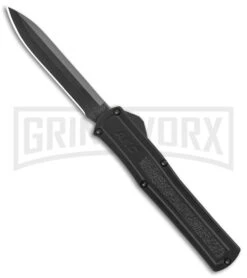AKC F-20 Black D/A OTF Automatic Knife - Spear Point Black Plain