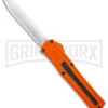 AKC F-20 Orange D/A OTF Drop Point Automatic Knife - Satin Plain -Best Knife Shop AKC F 20 DA Dagger OTF Auto Orange Satin BHQ 140491 jr large