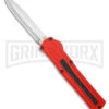 AKC F-20 Red Aluminum DBL Dagger OTF Automatic Knife - Satin Plain -Best Knife Shop AKC F 20 DA Dagger OTF Auto Red Aluminum Satin BHQ 179208 jr large