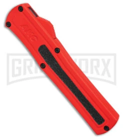 AKC F-20 Red Aluminum DBL Dagger OTF Automatic Knife - Satin Plain -Best Knife Shop AKC F 20 DA Dagger OTF Auto Red Aluminum Satin BHQ 179208 jr spine large