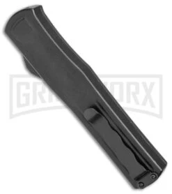 AKC F-20 Black W/ White Inlay D/A OTF Automatic Knife - Satin Plain 8 AKC F-20 Black W/ White Inlay D/A OTF Automatic Knife - Satin Plain -Best Knife Shop AKC F 20 DA SP OTF Auto Black White Inlay Satin BHQ 152917 jr side large