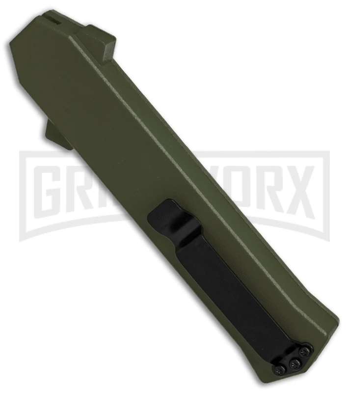 AKC F-16 OD Green D/A OTF Automatic Knife - Bayo Satin Plain 4 AKC F-16 OD Green D/A OTF Automatic Knife - Bayo Satin Plain - Image 2