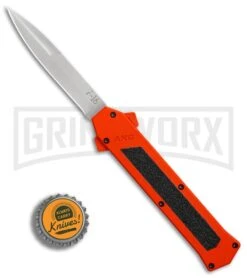 AKC F-16 Orange D/A OTF Automatic Knife - Bayo Satin Plain -Best Knife Shop AKC F16 Orange DA Bayo Satin Plain BP 25689 er bottlecap large