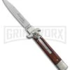 AKC 7.75" Bill DeShivs Leverletto Cocobolo Automatic Knife - Flat Grind 2 AKC 7.75" Bill DeShivs Leverletto Cocobolo Automatic Knife - Flat Grind -Best Knife Shop AKC Leverletto 7 75in cocobolo satin flat BHQ 75617 er large