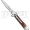 AKC 7.5" Leverletto Snakewood Automatic Knife - Flat Grind 1 AKC 7.5" Leverletto Snakewood Automatic Knife - Flat Grind -Best Knife Shop AKC Leverletto snakewood flat grind BP 0439 er large