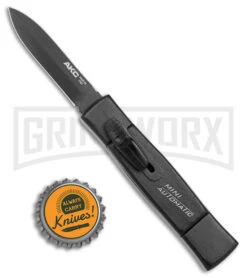 AKC Minion Concord OTF Automatic Knife - Dagger Black Plain -Best Knife Shop AKC Minion Concord OTF Auto Black Black Dagger BHQ 173567 jr bottlecap large